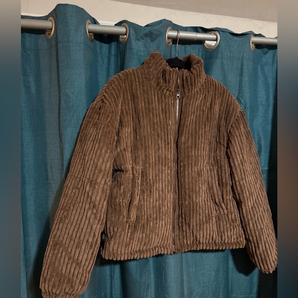 Brown Slightly Cropped Corduroy Jacket